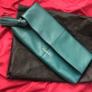 Hunter green fold clutch